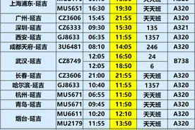 延吉机场夏航季航班时刻3月27日开始执行图片