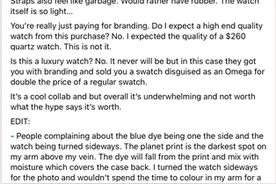 千人疯抢的Omega x Swatch联名手表，抢到后居然发现掉色图片