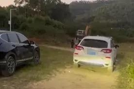 广州大批露营者因水库道路被挖断滞留，当地：和村民起冲突引发图片