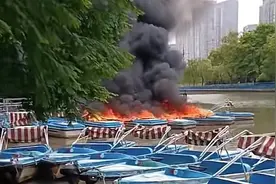 世纪公园游船起火 消防及时处置无人员伤亡图片
