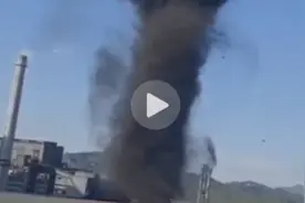 唐山市迁西县现巨型龙卷风，黑色涡旋从地面直连天际，气象局回应图片