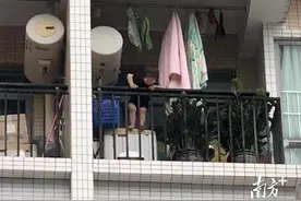 惊险！沙溪3岁小孩独自在家，攀爬6楼阳台险坠落图片