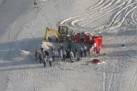 美国一对兄妹海滩挖沙洞被埋沙堆 其中一人身亡图片