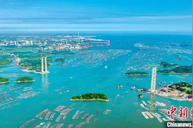 广西最长跨海大桥龙门大桥主塔顺利封顶 进入缆索系统施工阶段图片