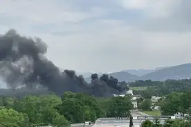 瑞士日内瓦机场附近起火 冒起滚滚黑烟图片