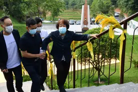 袁隆平院士夫人邓则携家人前往墓园纪念袁老，身体硬朗，每天饭后都散步图片