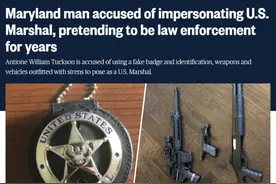 长达15年！美国一男子冒充警察，终因假“警犬”露破绽被捕图片