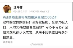 汪海林称赵丽颖电视剧播放数据虚假图片