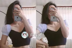 结构简单，超辣黑白拼色钩针小泡泡袖上衣（有编织图解）图片