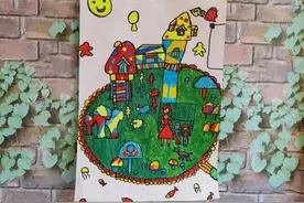 水彩、剪纸、创意手工画，孩子们心中的小学生活是这样的图片