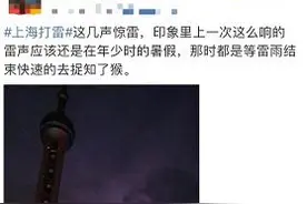 你被雷声吵醒了吗？目前上海双预警高挂，局部大到暴雨图片