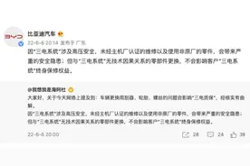 比亚迪：与三电系统无技术因果关系的零部件更换不会影响“三电质保”图片
