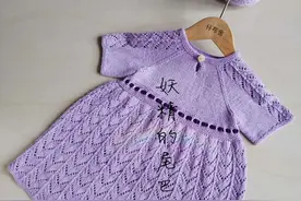 露薇：可可爱爱的儿童棒针短袖连衣裙（有编织图解）图片