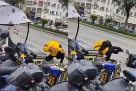 女子点外卖迟迟不到，下楼发现两美团骑手在打架，回应：平台退还了餐费图片