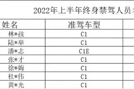 交警部门公布上半年“终身禁驾”名单 7人“榜上有名”图片