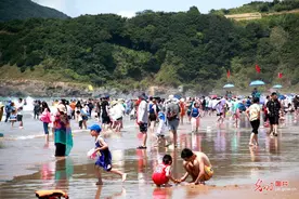浙江舟山：南沙戏水度夏日图片