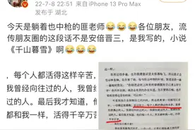 网络疯传“安倍语录”，匪我思存辟谣：那是我写的图片