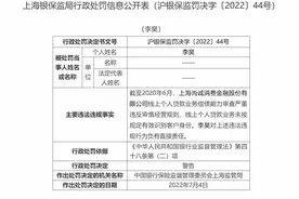 尚诚消费金融因线上个贷业务两项违法违规 责任人被警告图片