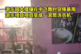 沈阳一大摆锤遇暴雨变“滚筒洗衣机”，游客：冷冷的冰雨在脸上胡乱地拍图片