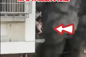 “众”字就是这么写！居民楼突然起火，2个孩子被困，邻居们合力托举起梯子图片