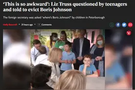 特拉斯为拉票陪英国孩子尬聊，被要求“把约翰逊赶出去”、“让猫当首相”图片