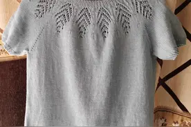 舒适百搭，不用打底的棉麻短袖套头衫（有编织图解）图片