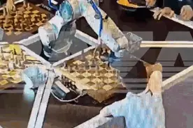 罕见！国际象棋机器人折断俄7岁男孩手指，因小男孩未等其完成动作图片
