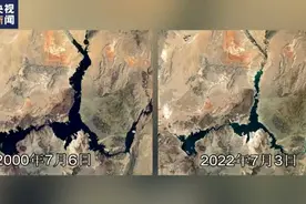 卫星显示：美国最大水库水位显著下降图片