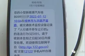 车主收到桂林交警罚单 细看车号却对不上图片
