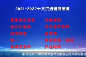 2021-2022十大优选瓷砖品牌公开发布图片