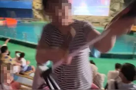 大妈景区占座被制止，抡儿童车砸人，民警到场后倒地称心脏病犯了图片