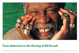 NBA传奇球星“指环王”比尔·拉塞尔逝世 享年88岁图片