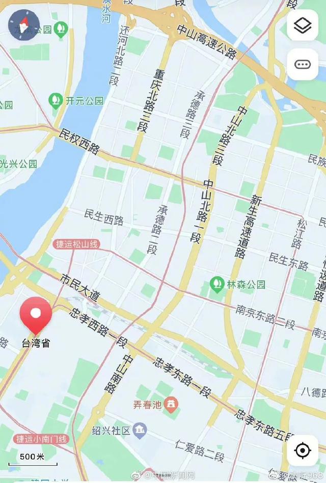 快看手机！地图已可显示台湾省每个街道