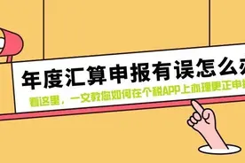 个税年度汇算申报有误怎么办？一文教您如何在个税APP上办理更正申报图片
