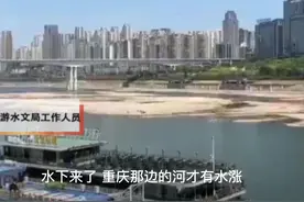 重庆嘉陵江被晒干？官方：汛期出现浅滩的确少见 但水位未到历史最低值图片
