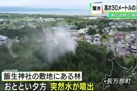 北海道森林喷出30多米高神秘水柱：日夜喷射 响声震天图片