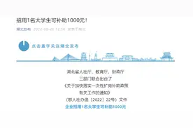 湖北最新补助政策：每招1名大学生补1000元图片