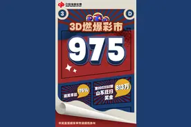 3D燃爆彩市！山东单期狂揽813万元奖金！返奖率达176%图片