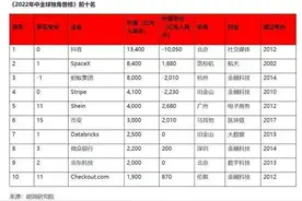 全球独角兽榜单出炉！中国312家上榜，抖音蝉联第一图片