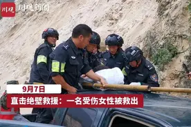 直击绝壁上的救援③丨一名受伤女性被救出图片