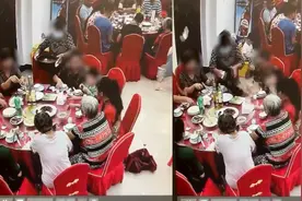 服务员端热汤手滑翻桌烫伤3岁小孩，妈妈：在住院治疗，饭店称要经司法鉴定才赔偿