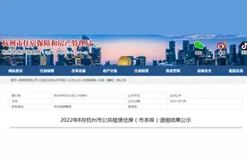 2022年8月杭州市公共租赁住房（市本级）退租结果公示图片