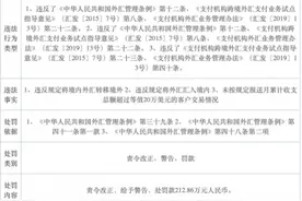 宝付外汇业务违规被罚212万元，被指违反规定将境内外汇转移境外等图片