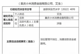 小米消金被罚50万元：贷后管理不到位图片
