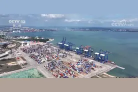 海南自贸港至非洲国际远洋集装箱干线开通图片