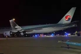 韩国客机起飞滑跑时撞机 载有198人图片
