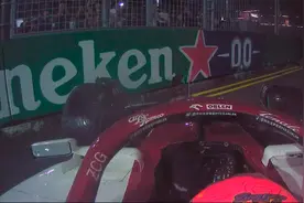 F1新加坡站正赛，周冠宇第七圈就被“阿罗杀手”撞上墙退赛，佩雷兹夺冠图片