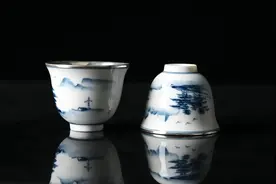 一器双工，青花包银杯！百年制银世家出品图片