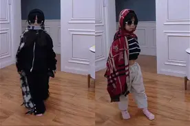 6岁萌娃家中走秀气场十足，家长：从小就爱模仿模特图片