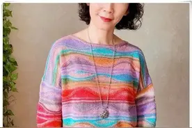 落霞：巧妙引返的一字领宽松套头衫（有编织说明）图片